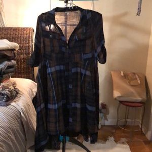 Anthropologie holding horses high-low dress large